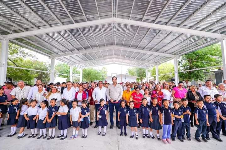  Inaugura Gobierno de Reynosa techumbre en primaria Justo Sierra