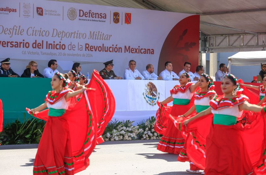  Encabeza Américo Villarreal desfile por el 114 Aniversario del Inicio de la Revolución Mexicana