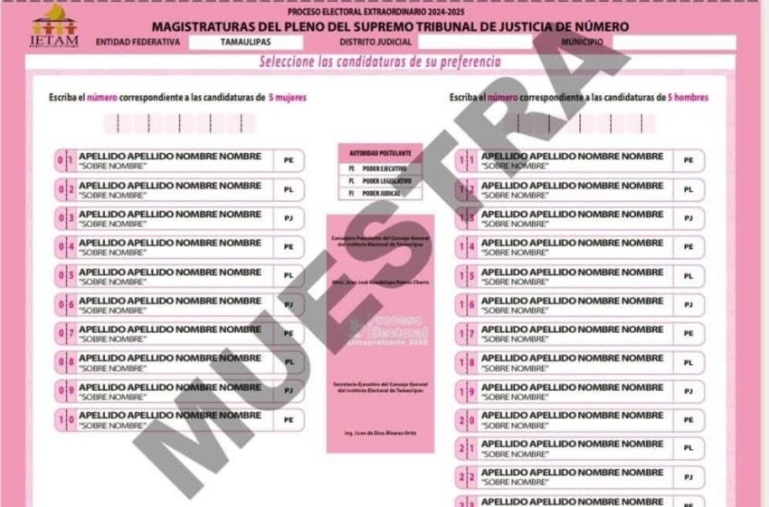  Costarán $2 las boletas para elección judicial en Tamaulipas