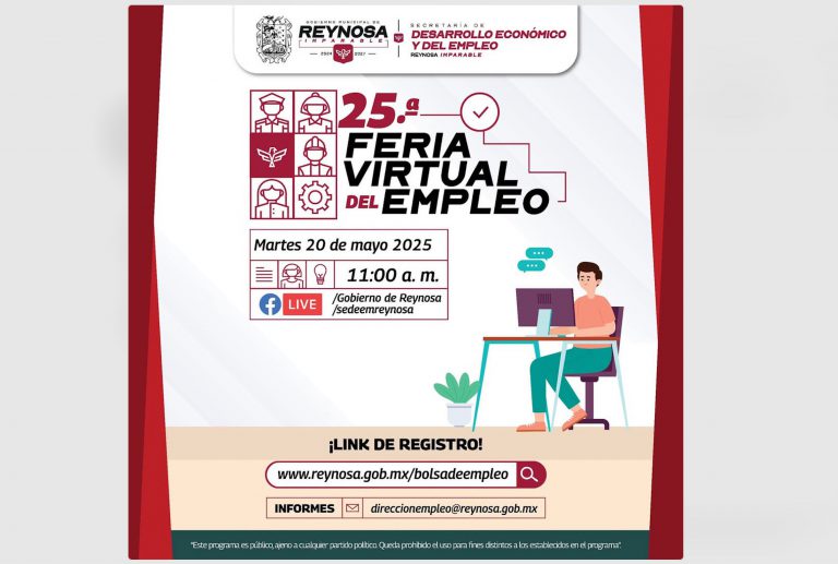 Invita Alcalde Carlos Peña Ortiz a la 25ª Feria Virtual del Empleo este martes