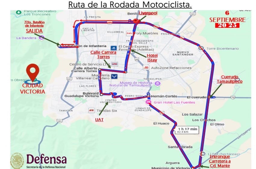  Invita SEDENA a Tercera Rodada Motociclista en Victoria.
