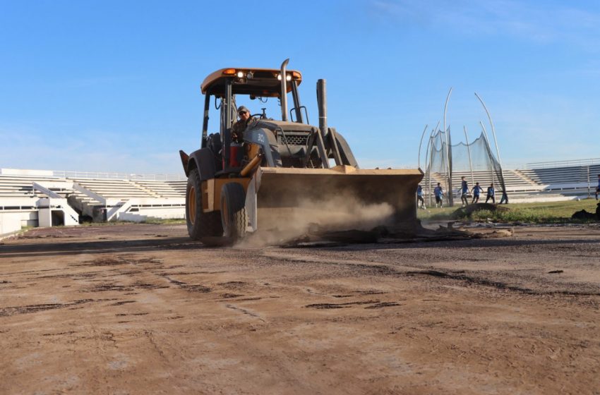  Continúan los trabajos en la pista olímpica del Polideportivo Reynosa