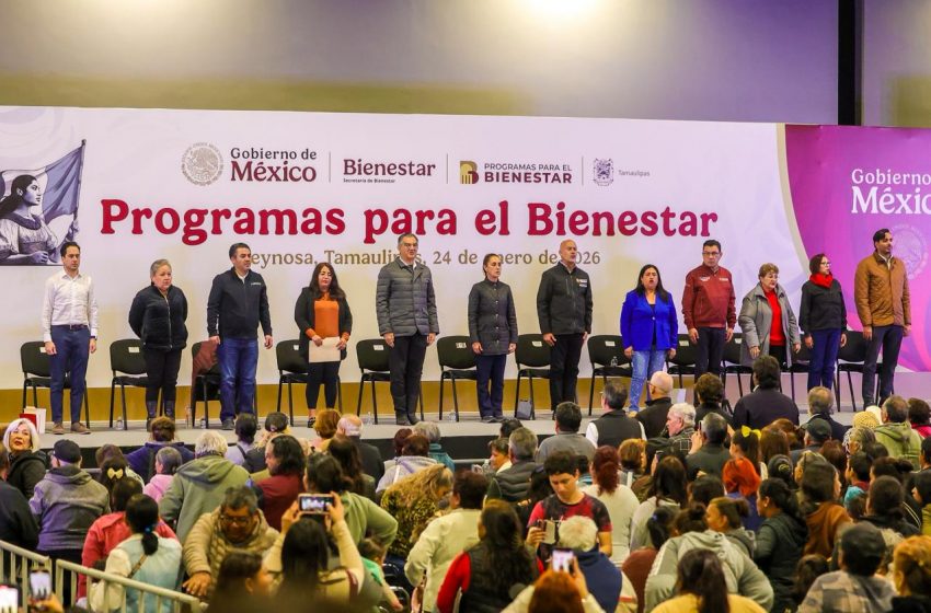  Entregó Claudia Sheinbaum Pardo apoyos federales en Reynosa con el Gobernador Américo Villarreal Anaya y el Alcalde Carlos Peña Ortiz