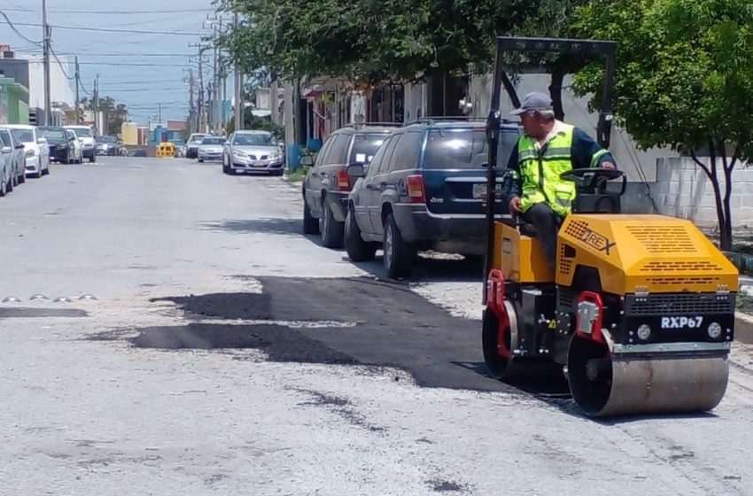  Trabajaron 5 cuadrillas de Bacheo con 44 toneladas de asfalto en 5 zonas de Reynosa